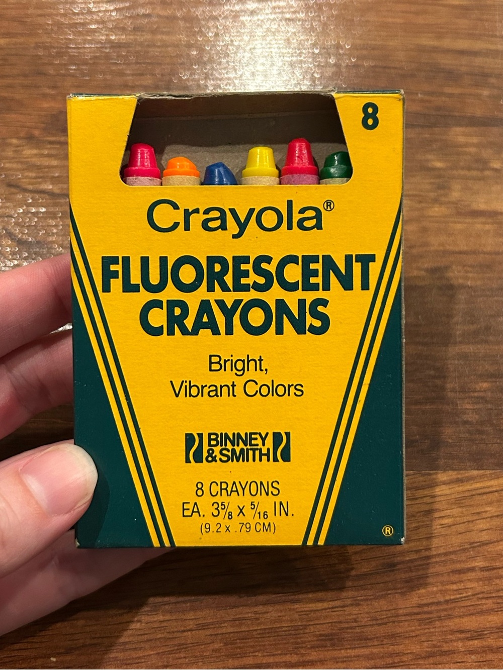 Vintage Crayola Fluorescent Box Crayons No 8F USA Binney & Smith 1980’s